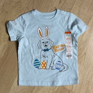 NWT "Easter Buddy" tee, dog with Easter eggs, size 12mo-18mo, by Dot & J…
